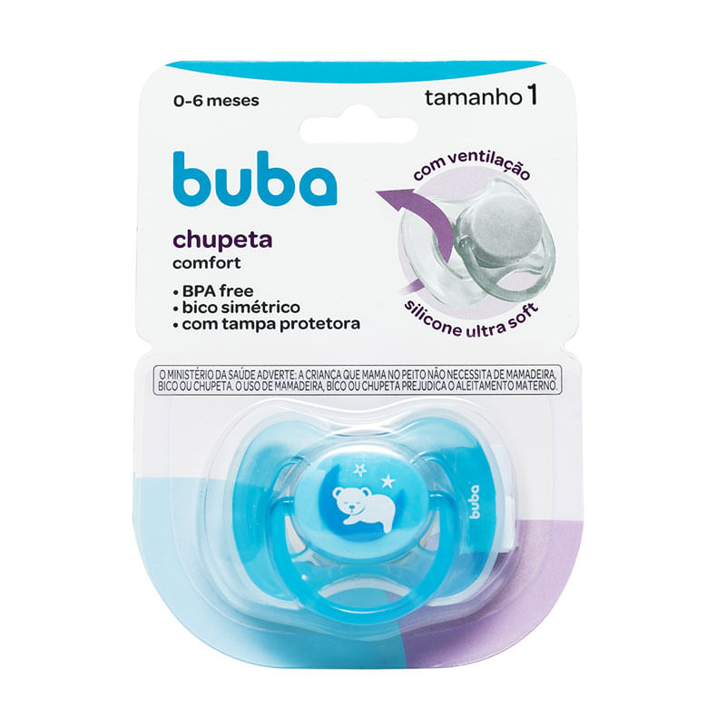 Chupeta Comfort Tam.1 Ursinho Azul Buba