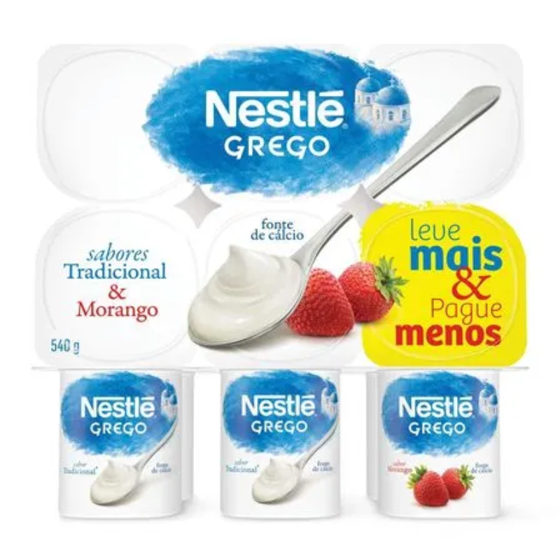 Iogurte Grego Nestlé Morango  540g
