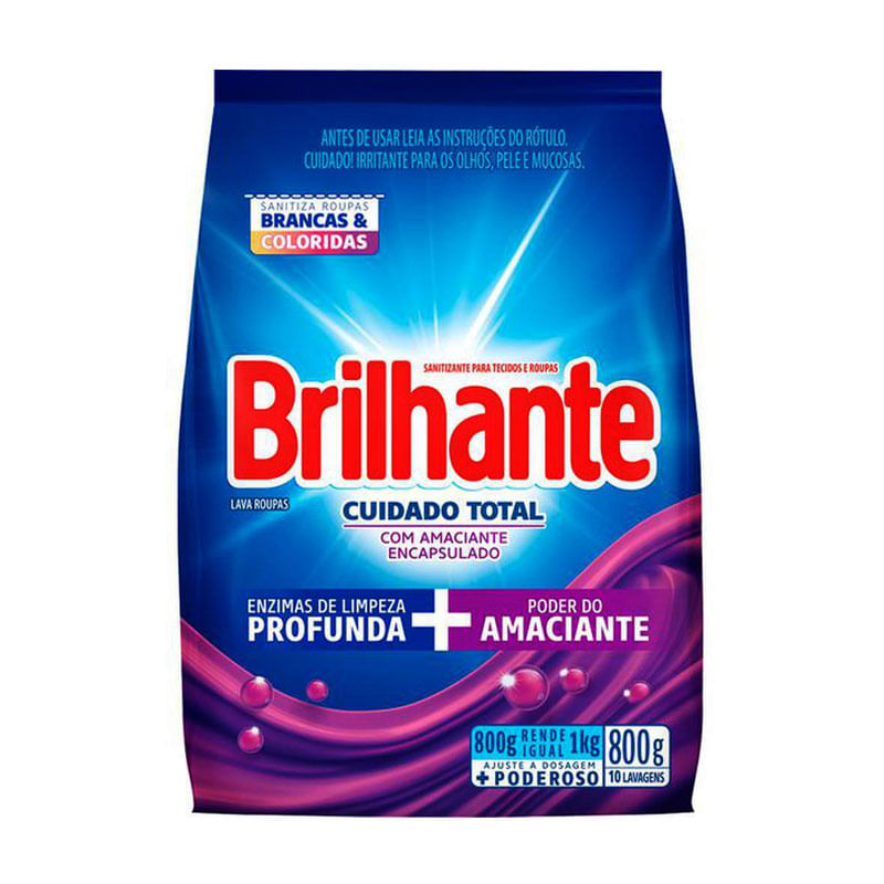 Sabão em Pó Brilhante Cuidado Total 800g