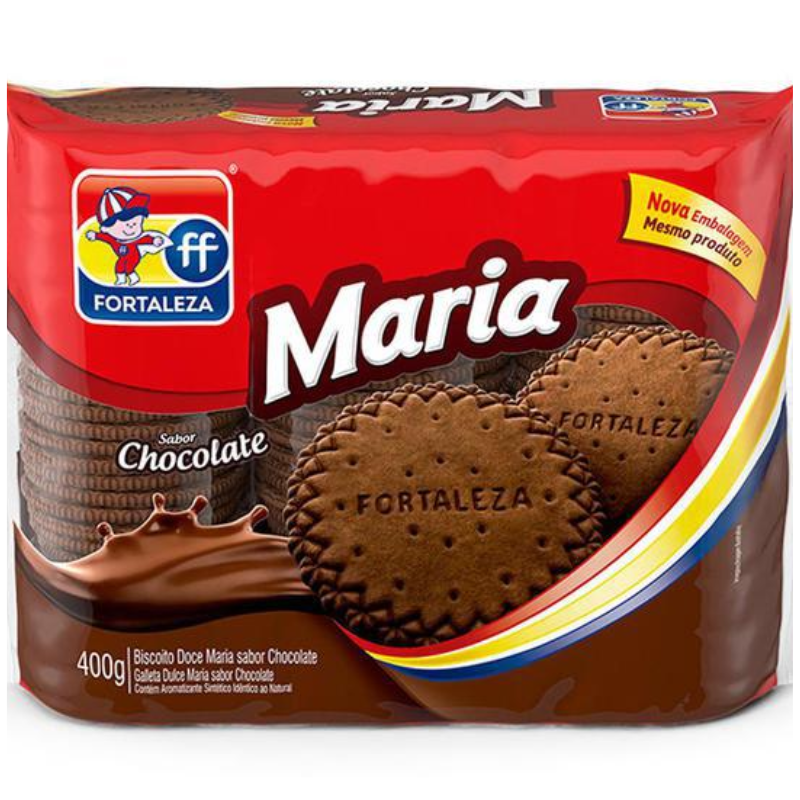 Biscoito Maria Sabor Chocolate Fortaleza Pacote 350G
