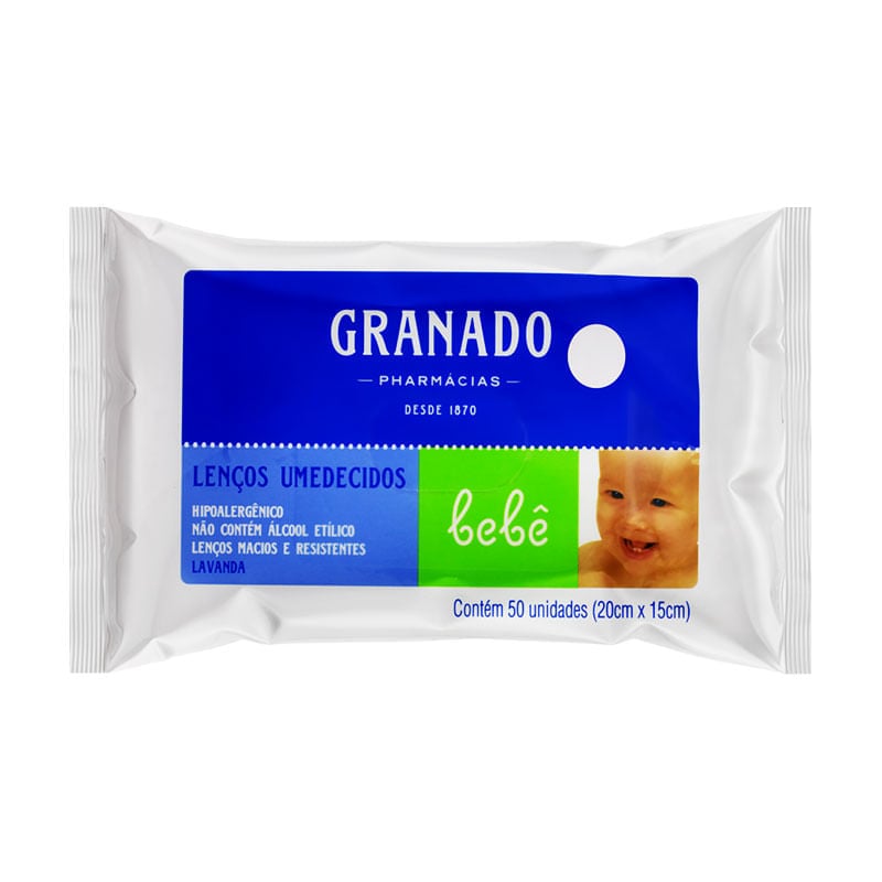 Lenço Umedecido Granado Lavanda com 50un
