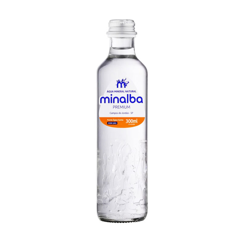 Água Mineral Minalba Premium com Gás 300ml