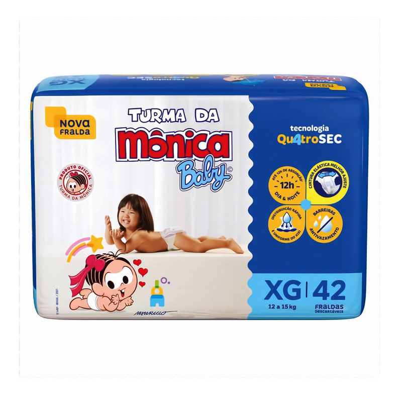 Fralda Turma da Mônica Mega XG 42un