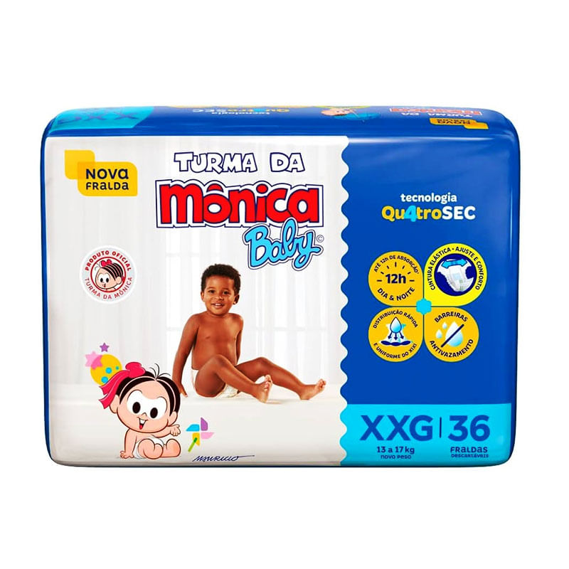 Fralda Turma da Mônica Mega XXG 36un