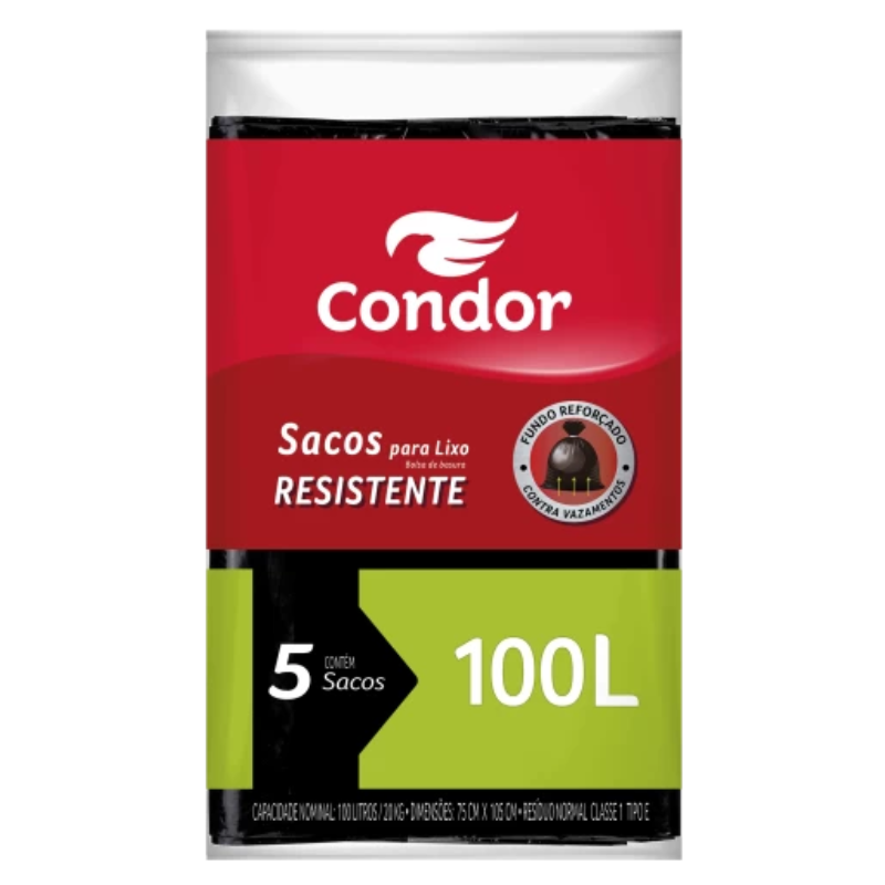 Saco Para Lixo Condor 1464 100l  5un 