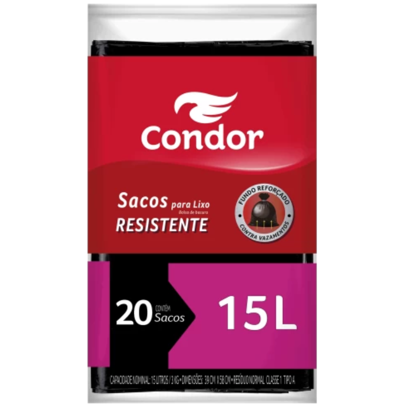 Saco Para Lixo 1464 Candor 15l 20un 