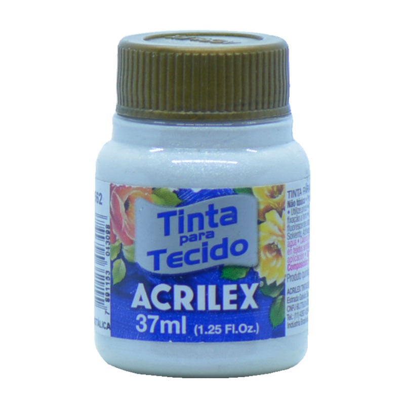 Tinta Metalizada Tecido Acrilex 37ml Branco Metal