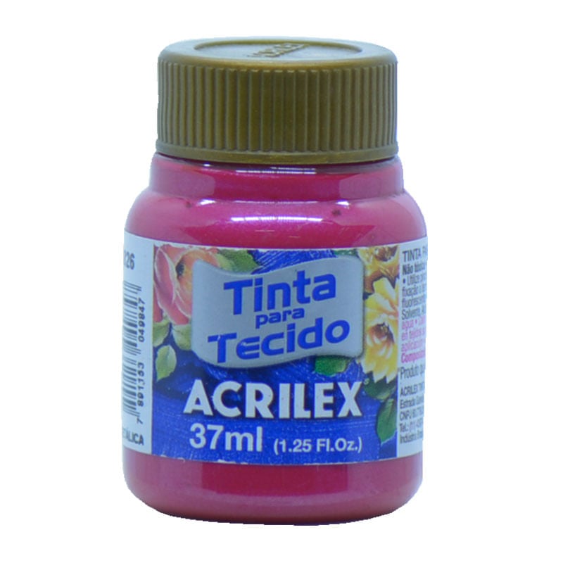 Tinta Metalizada Tecido Acrilex 37ml Cereja