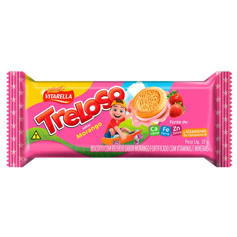 Treloso Recheado Sabor Morango 37G