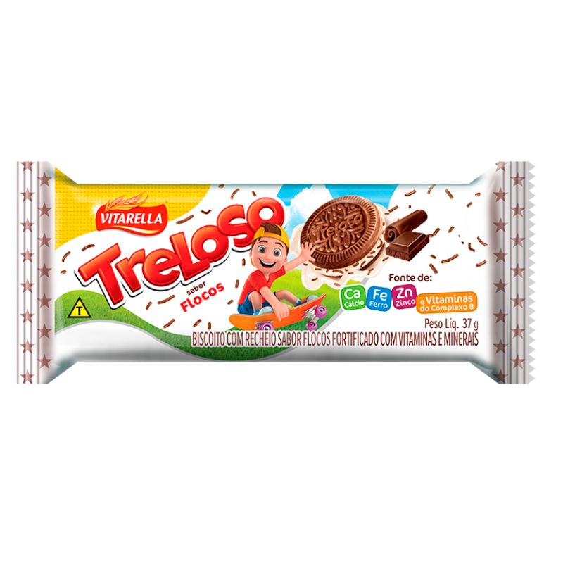 Treloso Recheado Sabor Flocos 37G