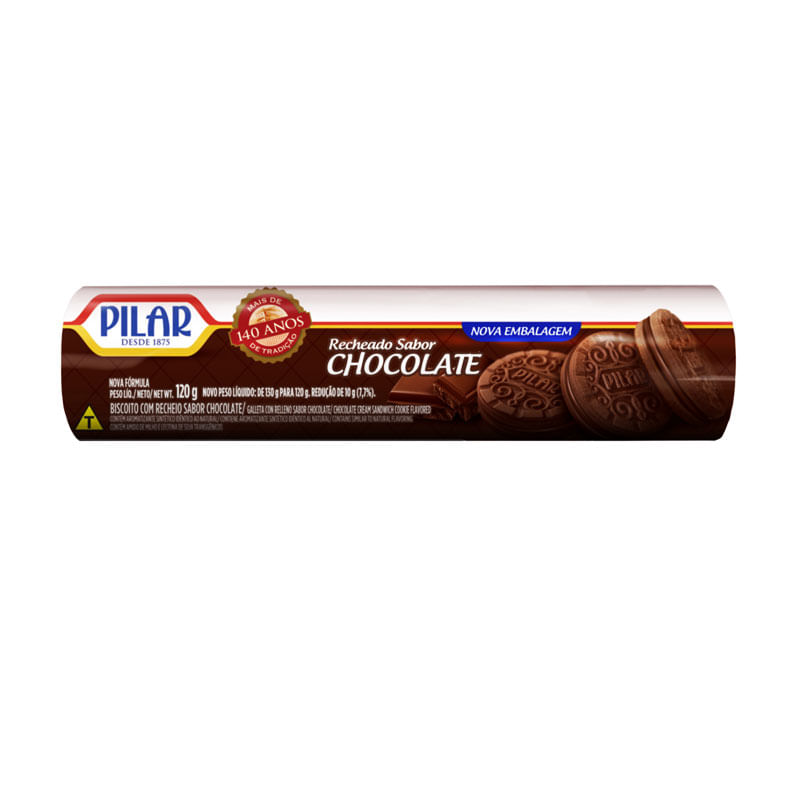 Biscoito Recheado Pilar Chocolate 120g