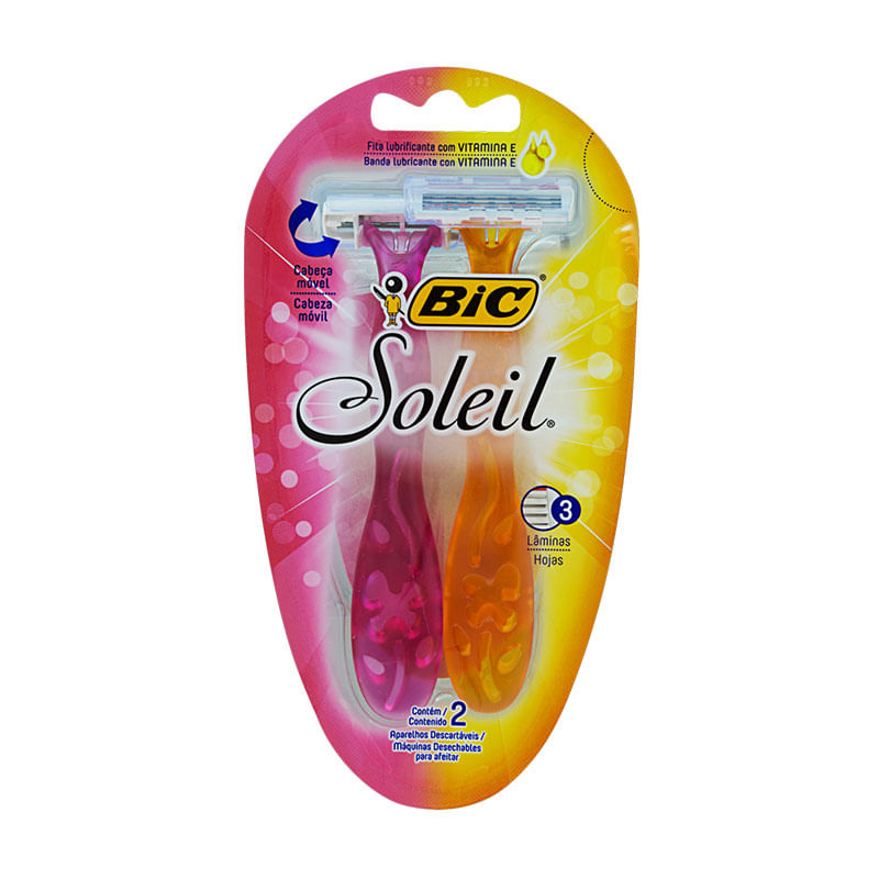 Aparelho Barbear Bic Soleil Laranja/Rosa 2un
