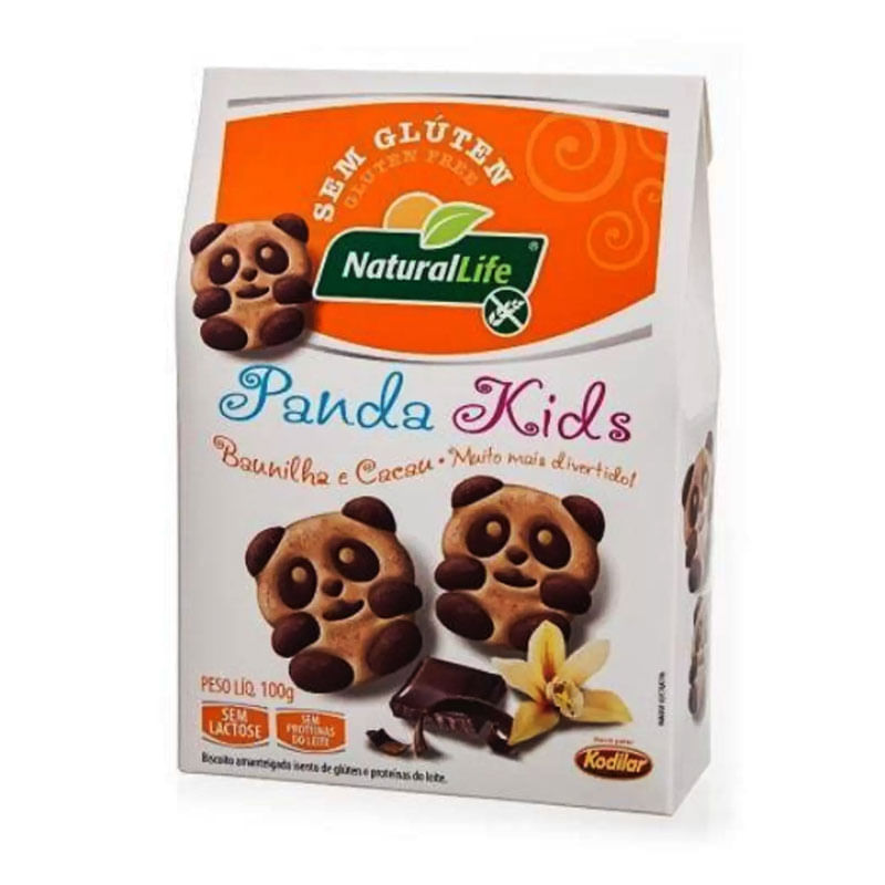 Biscoito Kodilar Panda Kids Baunilha Cacau 100g