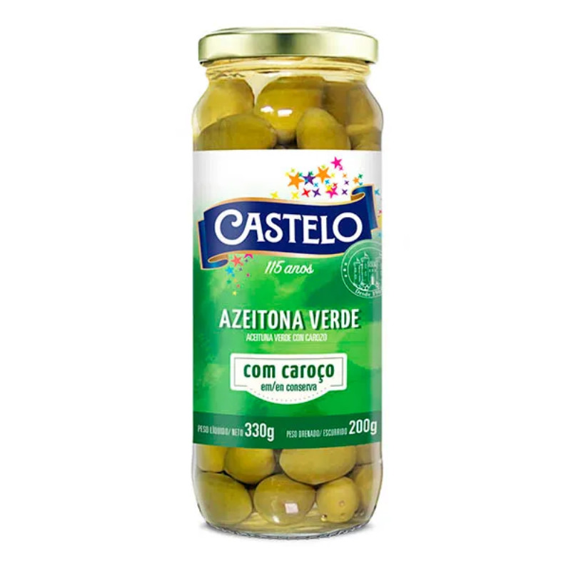 Azeitona Verde com Caroço Castelo 200g