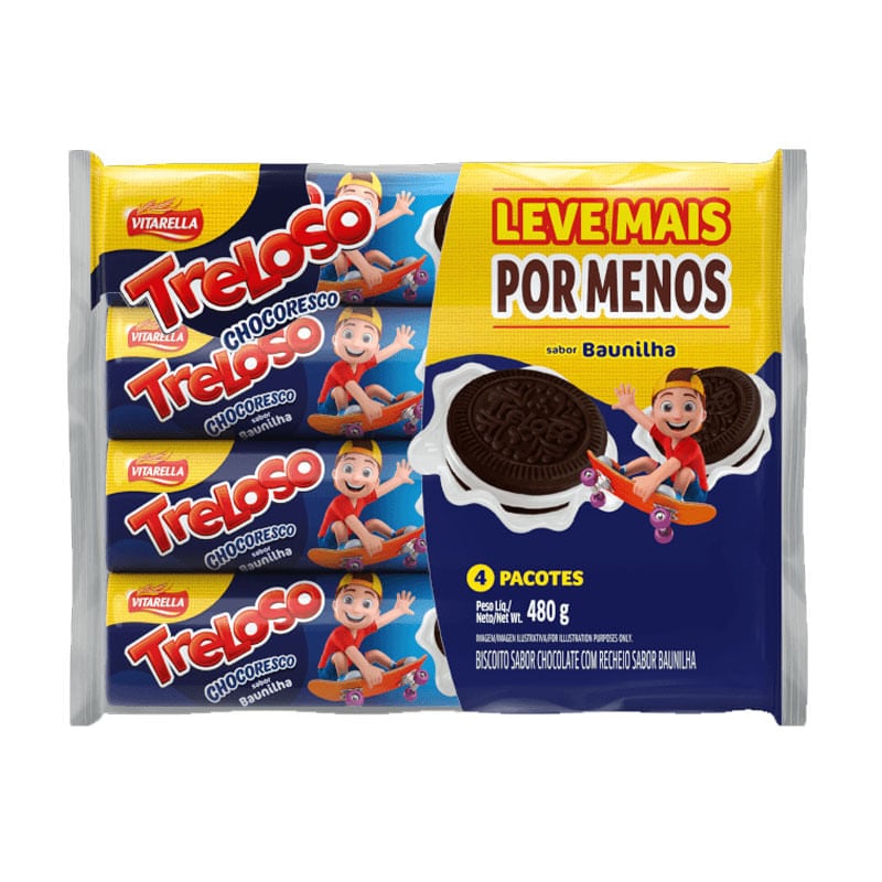 Treloso Chocoresco Recheado sabor Chocolate 37G