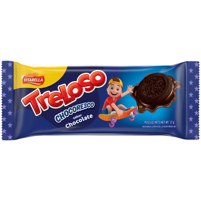 Treloso Chocoresco Recheado sabor Chocolate 37G