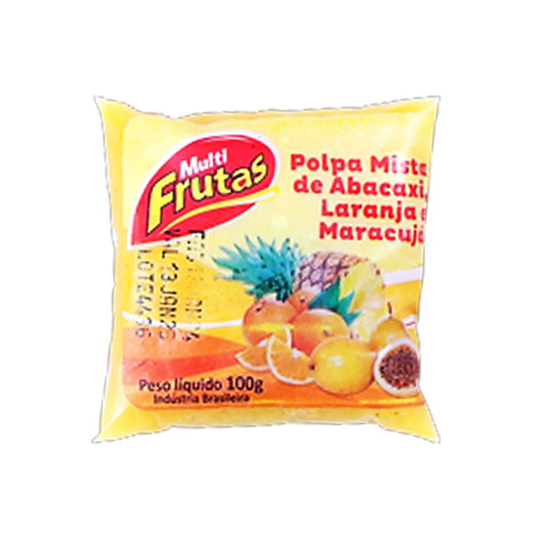 Polpa de Frutas Multifrutas Abacaxi, Laranja e Maracujá 100g