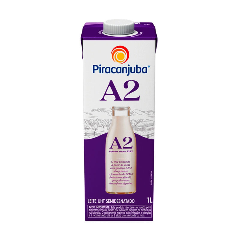 Leite UHT Piracanjuba A2 Semi Desnatado 1L