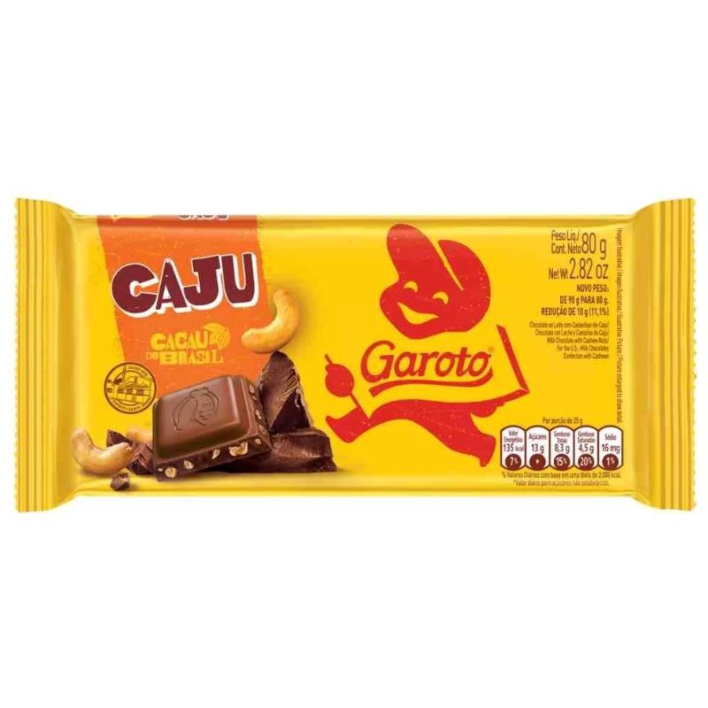 Barra de Chocolate Castanha Caju 80g