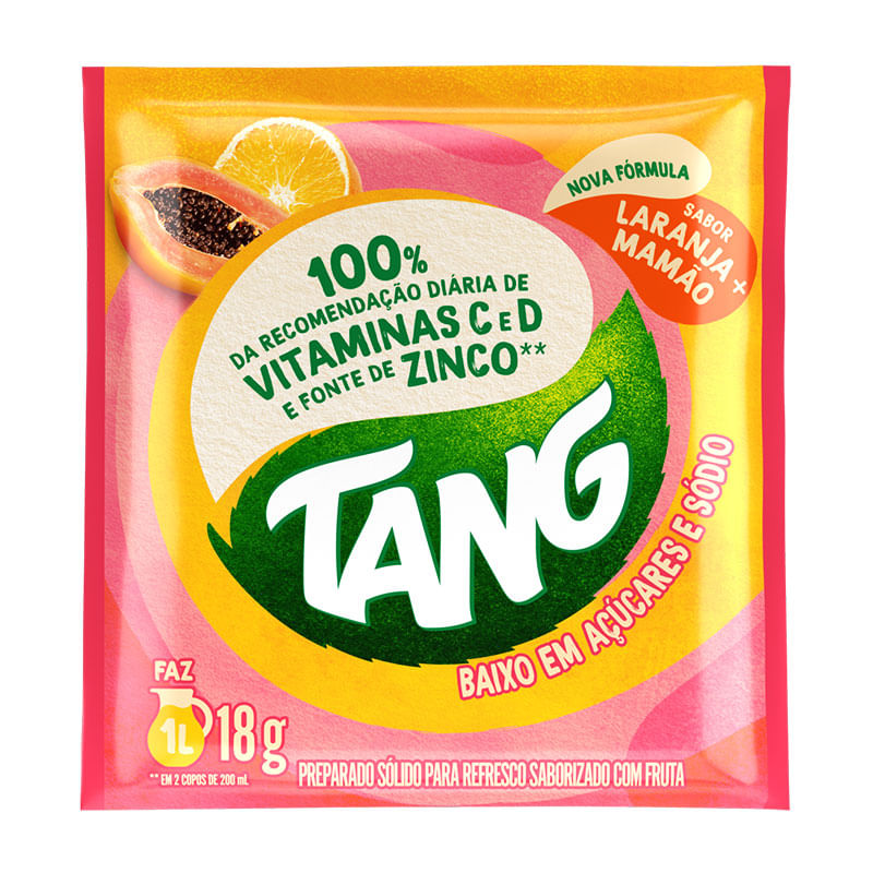 Refresco em Pó Tang Laranja+Mamão 18g