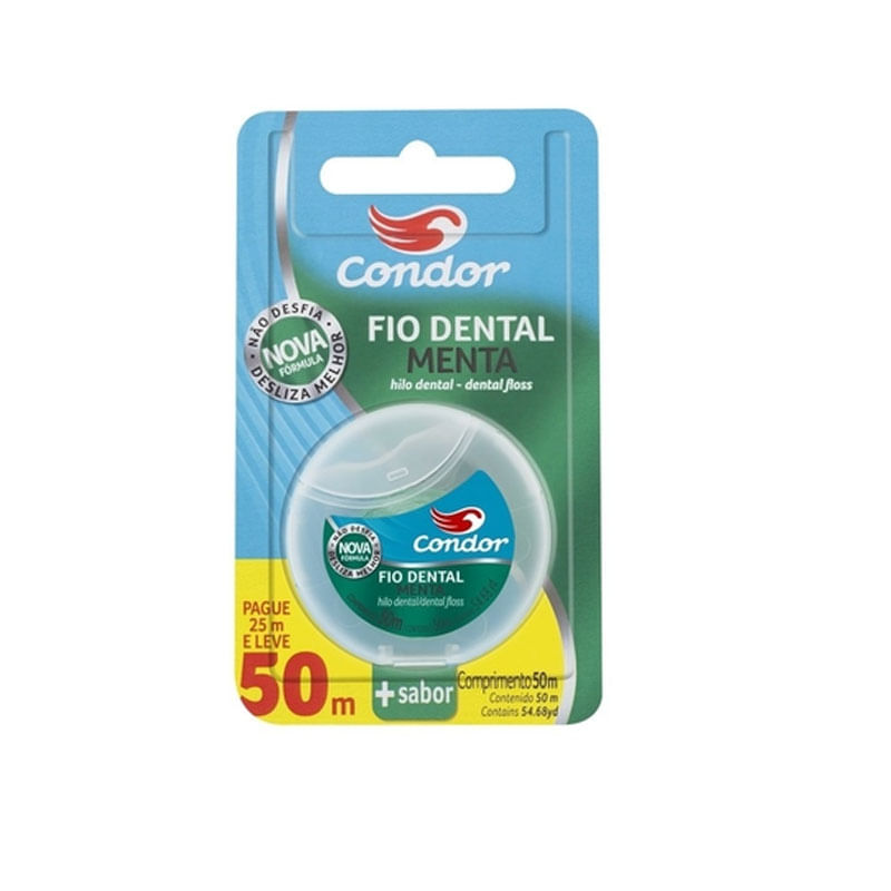Fio Dental Condor 3416 Menta Leve 50M Pague 25M