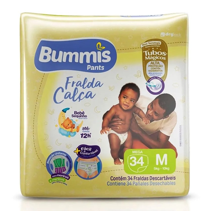 Fralda Bummis Mega Calça M  34un