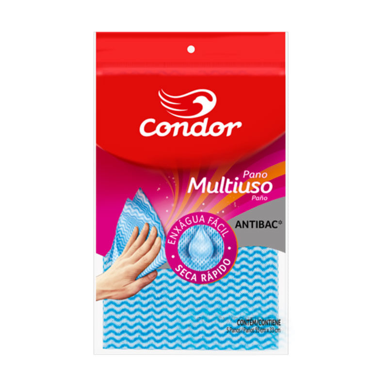 Pano Multiuso Condor 1670 Folha Azul