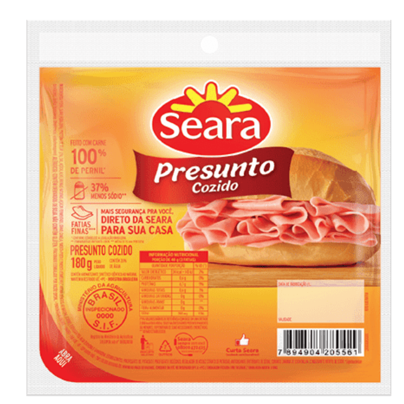 Presunto Fatiado Seara 180g 