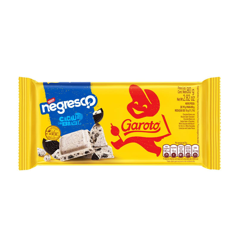 Barra Chocolate Garoto Negresco 80g