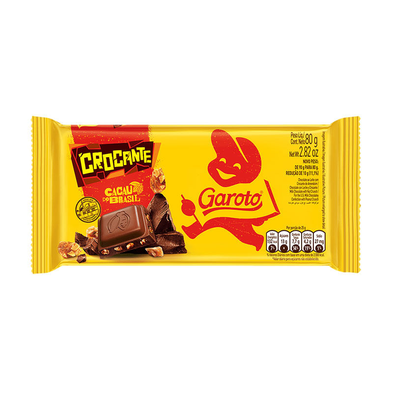 Barra Chocolate Garoto Crocante 80g