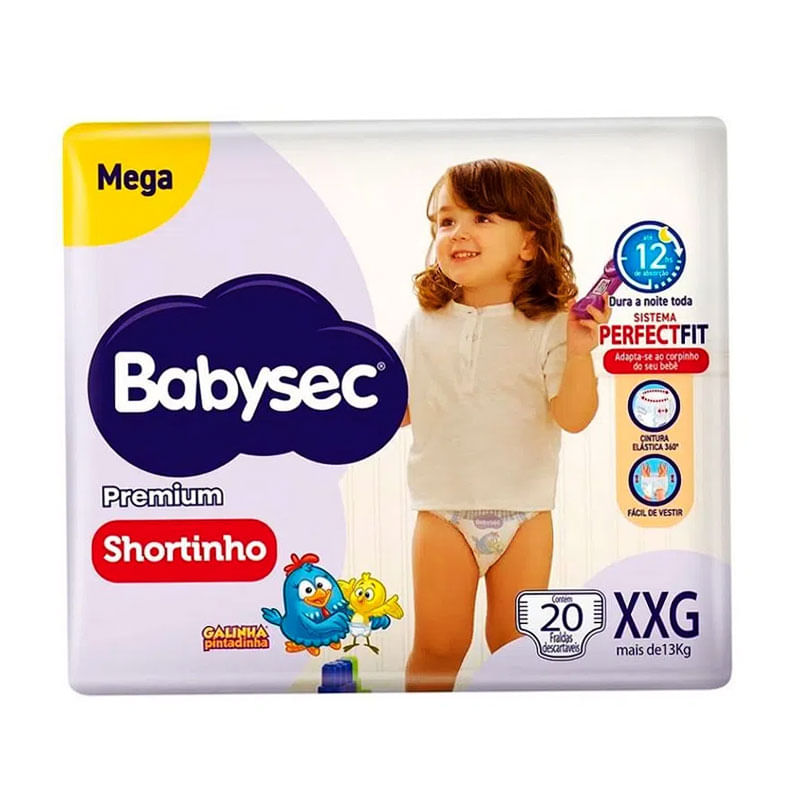 Fralda Babysec Shortinho Mega XXG 20un