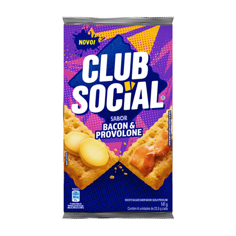 Biscoito Club Social Bacon e Provolone 141g