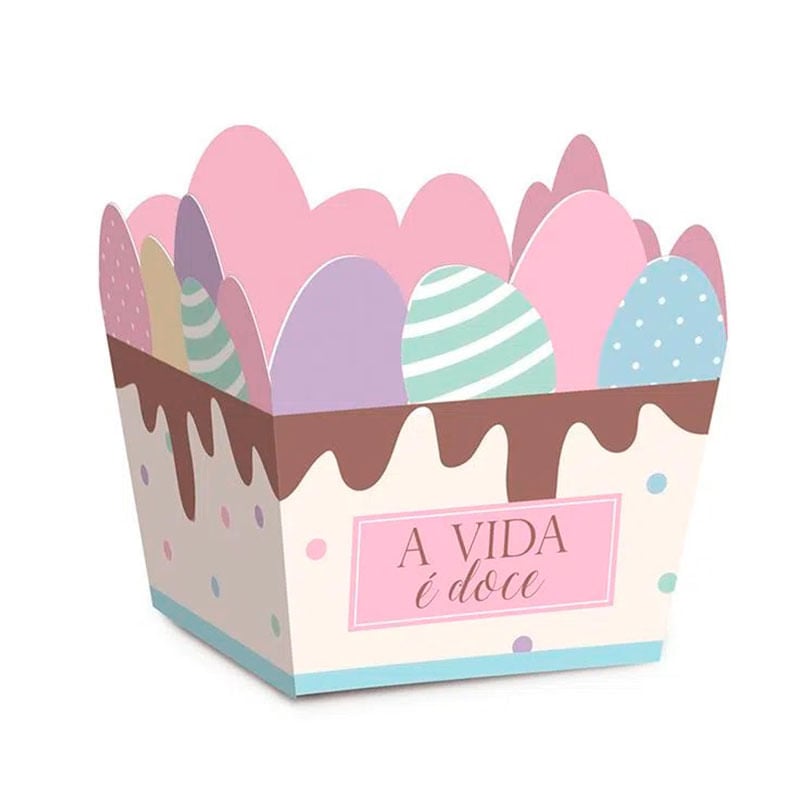 Cestinha Ovos Doce Pascoa 6,5X6,5X4,5