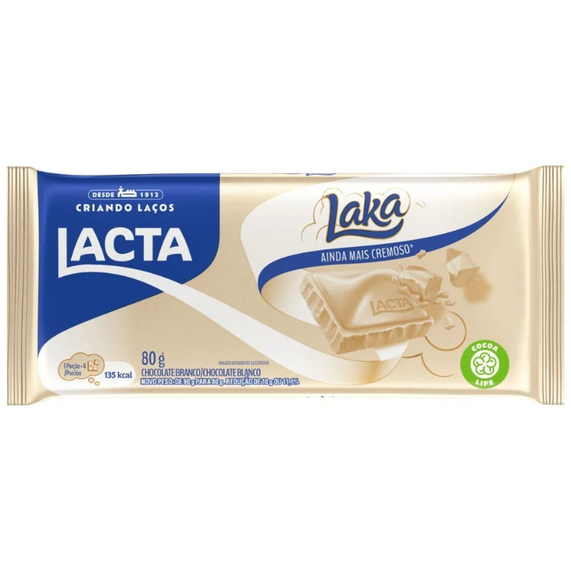 Barra de Chocolate Lacta Laka 80g