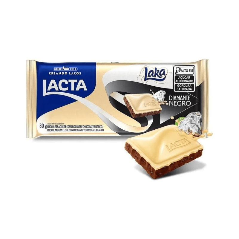 Barra de Chocolate Lacta Laka Diamante Negro 80g