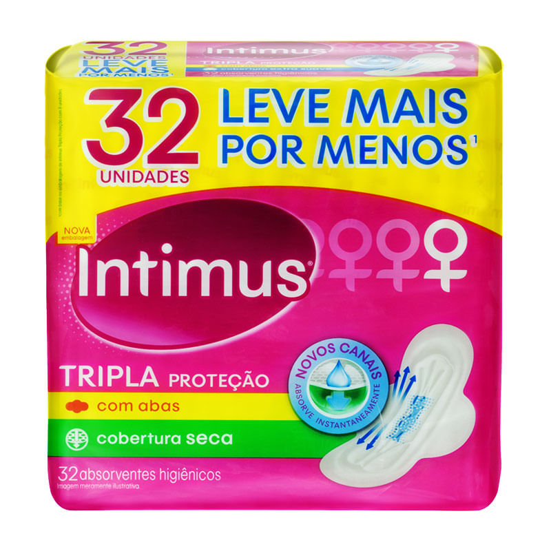 Absorvente Intimus com Abas Cobertura Seca 32un