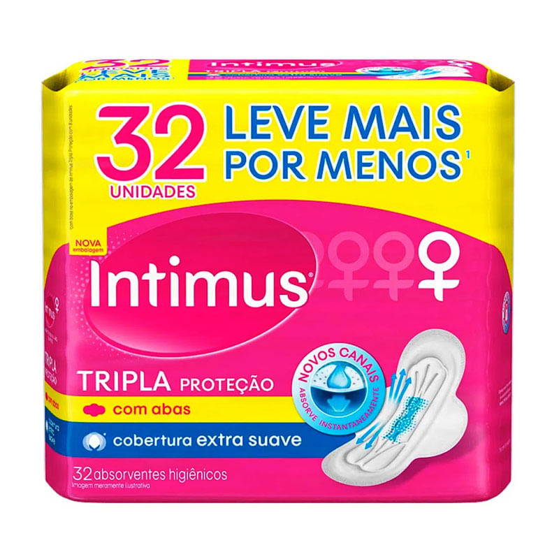 Absorvente Intimus com Abas Cobertura Suave 32un
