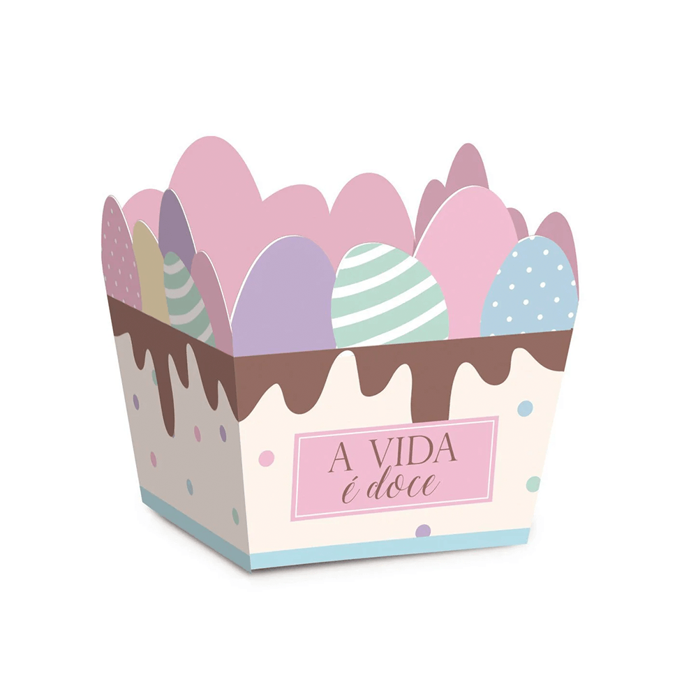 Cestinha Ovos Doce Pascoa 6,5X6,5X4,5 