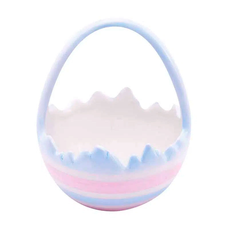 Cesta Decoração Cerâmica com Alça Clara