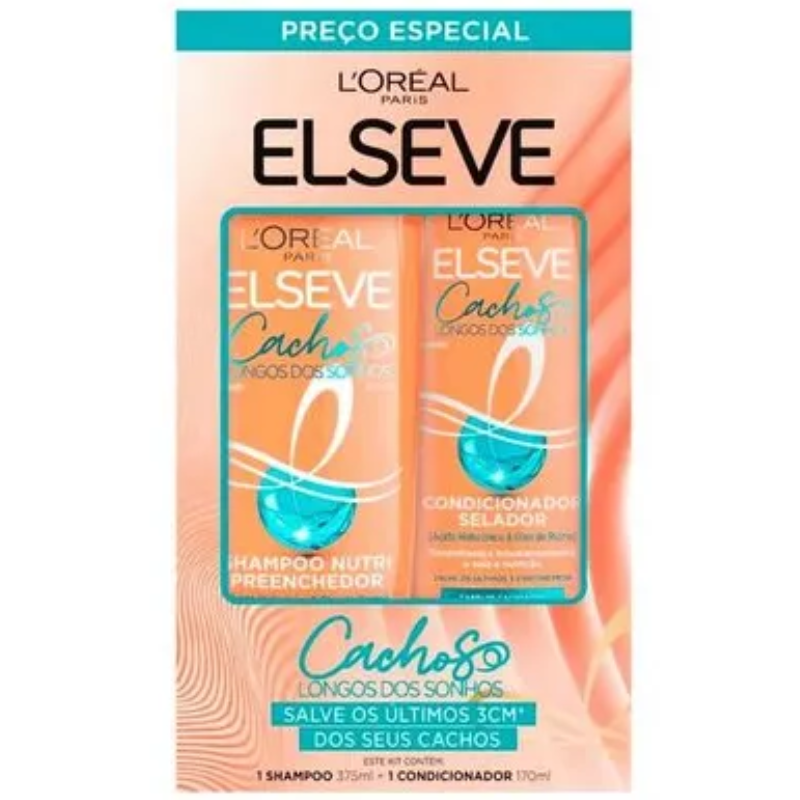  Shampoo 375ml + Condicionador 170ml Elseve Cachos Sonhos