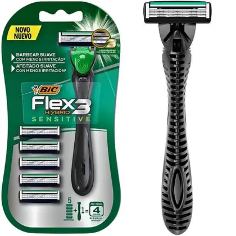 Aparelho Barbear Bic Flex 3 Hybrid Sensitive 1un 