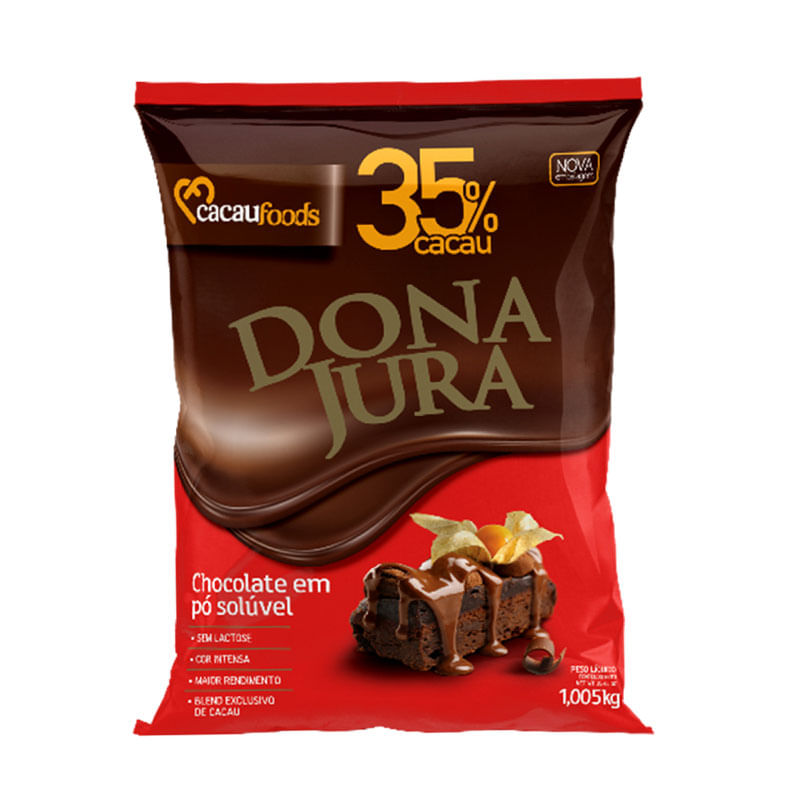 Chocolate Pó Cacau Foods 1,005kg 35% Cacau Dona Jura