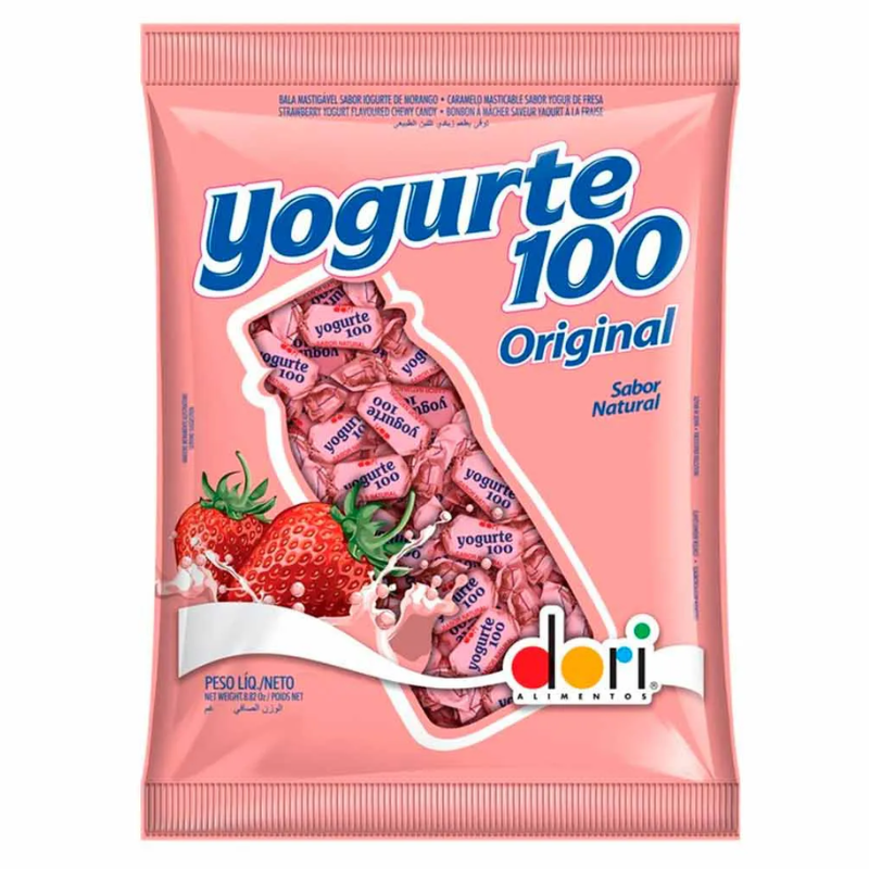 Bala Dori Yogurte 100 Morango 100g