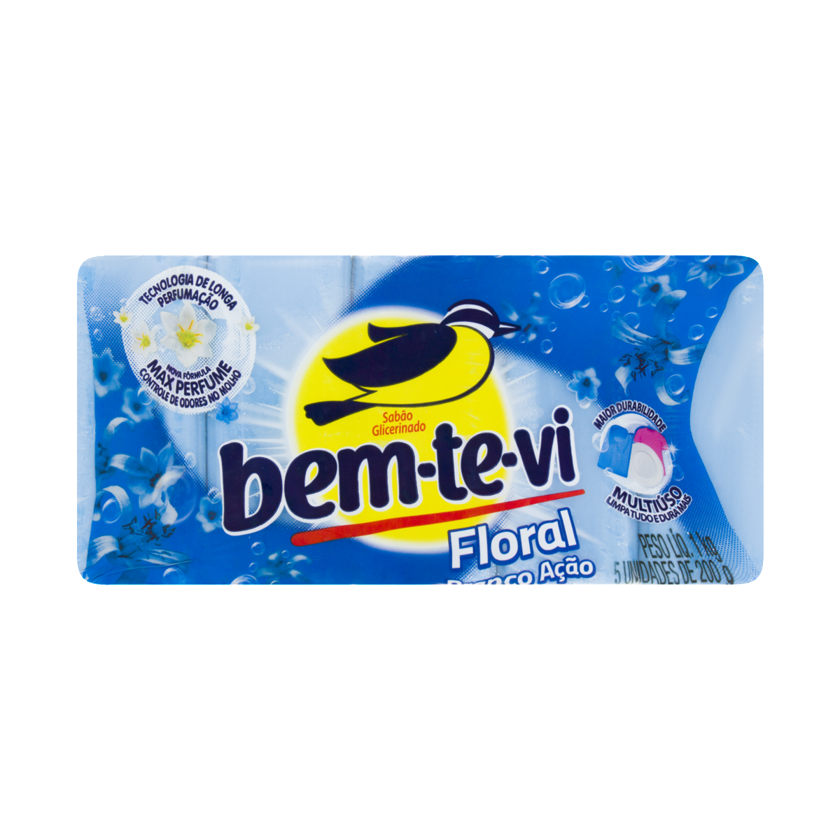 Sabão em Barra Bem-te-vi Azul 5x180g