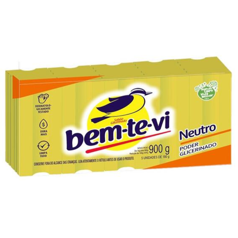 Sabão em Barra Bem-te-vi Neutro 5x180g