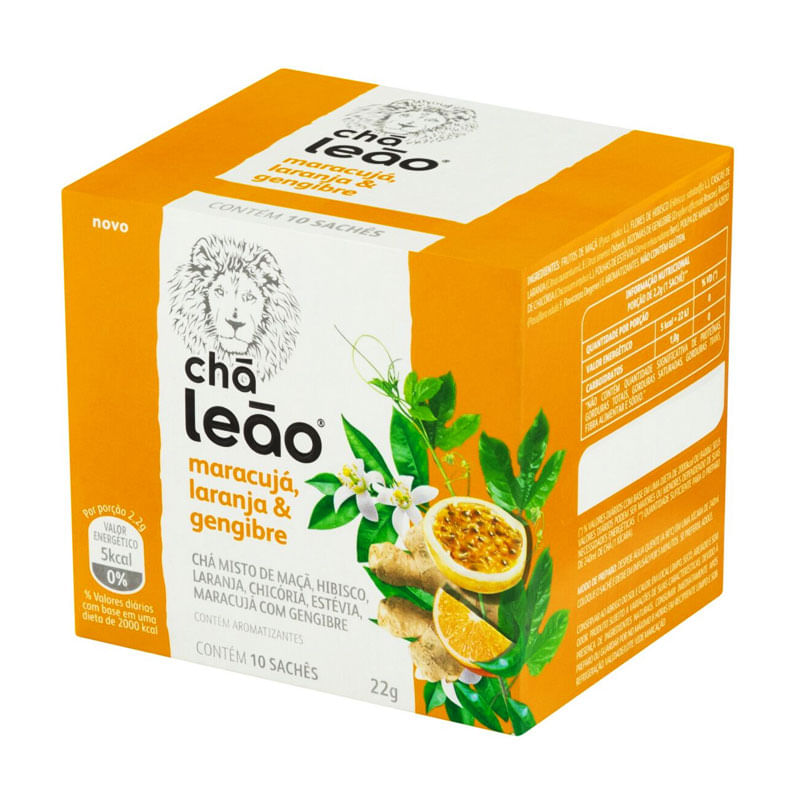Chá Leão Maracujá, Laranja & Gengibre 22g