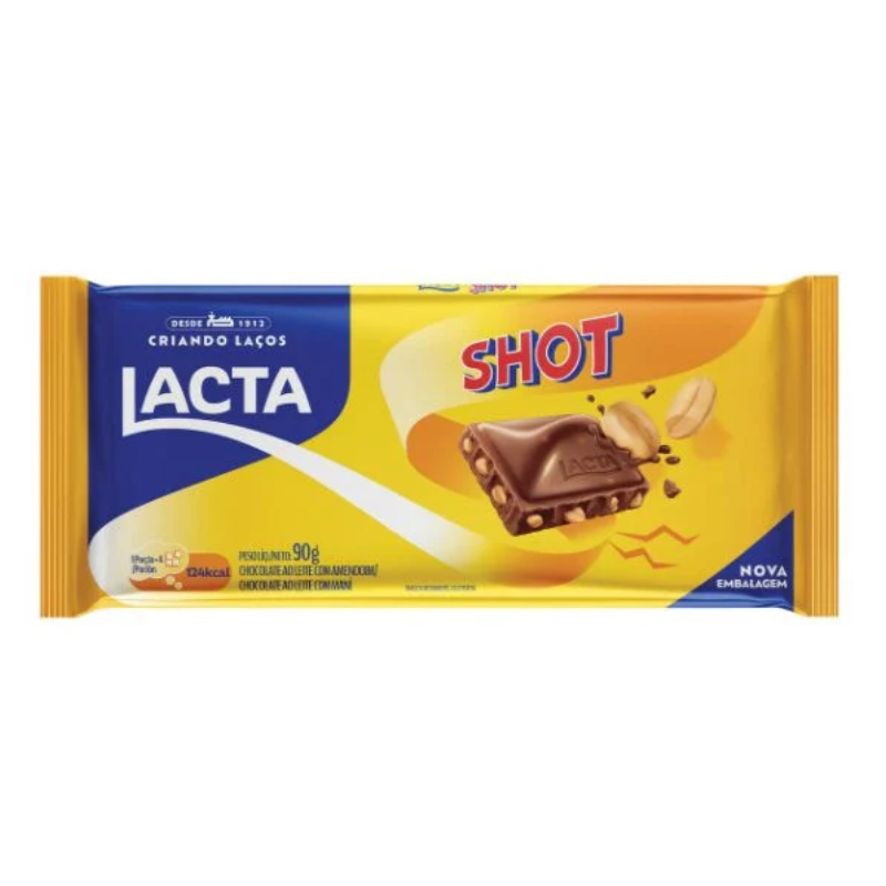 Barra de Chocolate Lacta Chocolate ao Leite Shot 90g