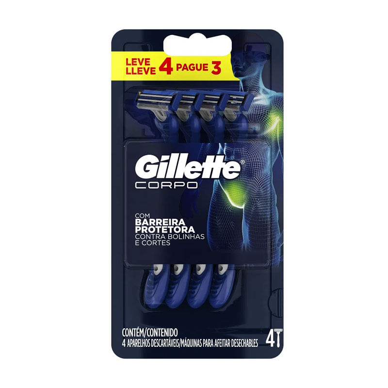 Aparelho Barbear Prestobarba 3 Corpo Leve4 Pague3