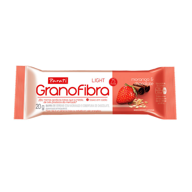Barra de Cereais Granofibra Light Morango/Chocolate 20g