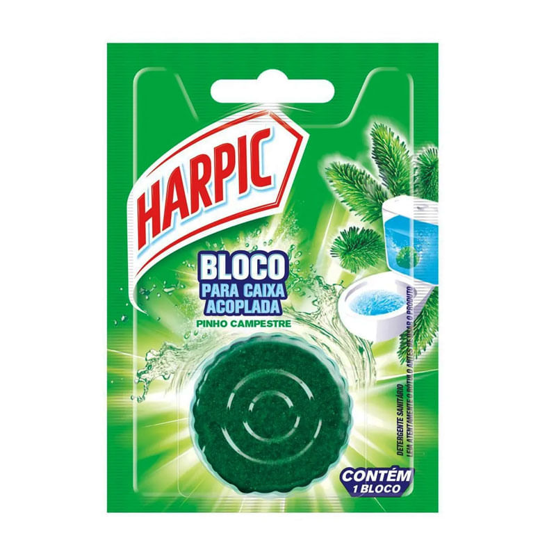 Bloco Sanitário para Caixa Acoplada Harpic Pinho 50g